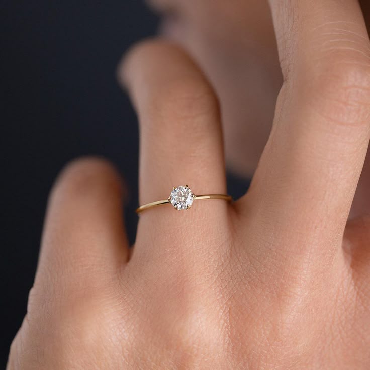 Anillo Solitario en Oro 18K