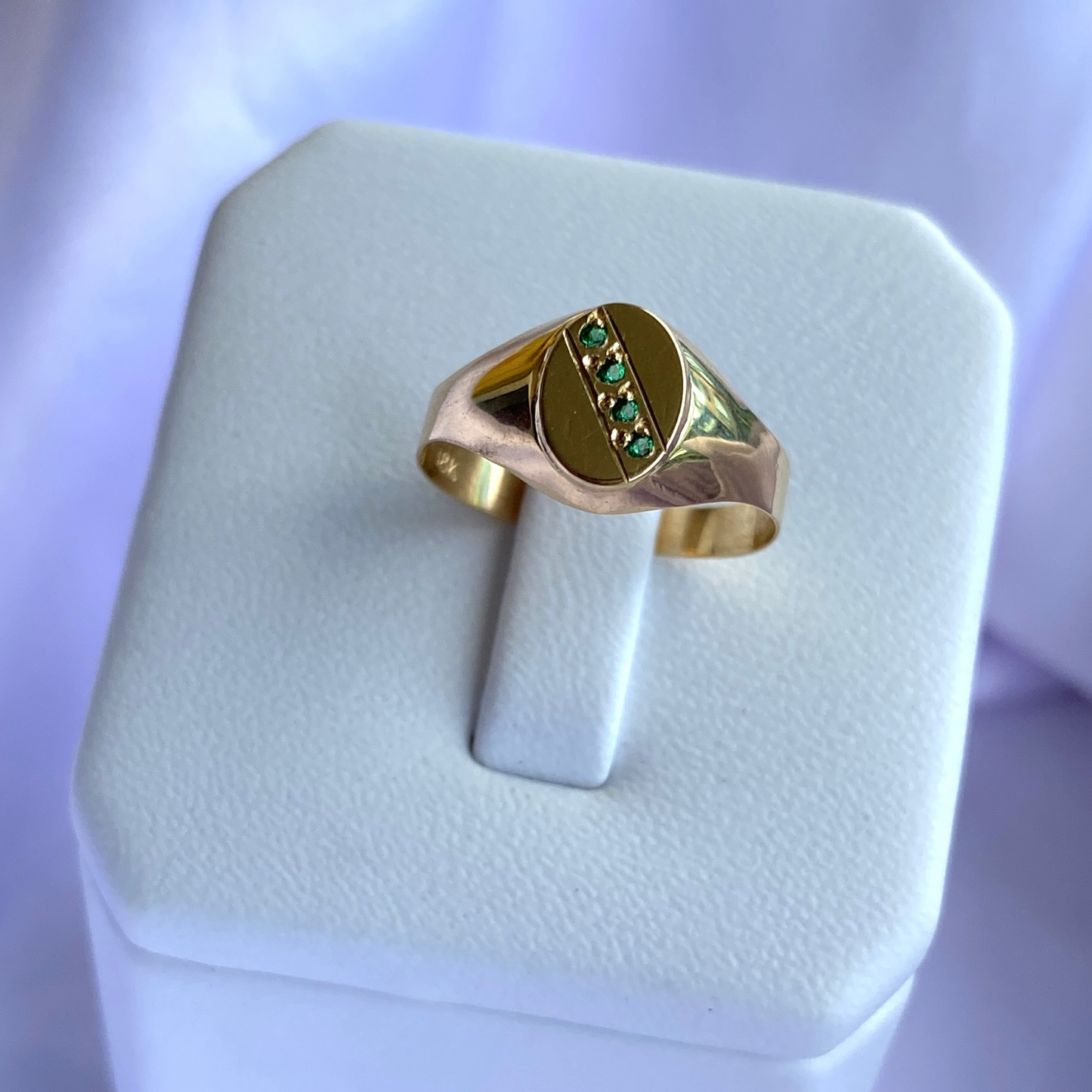 Anillo Piedras Verdes - Oro 18K