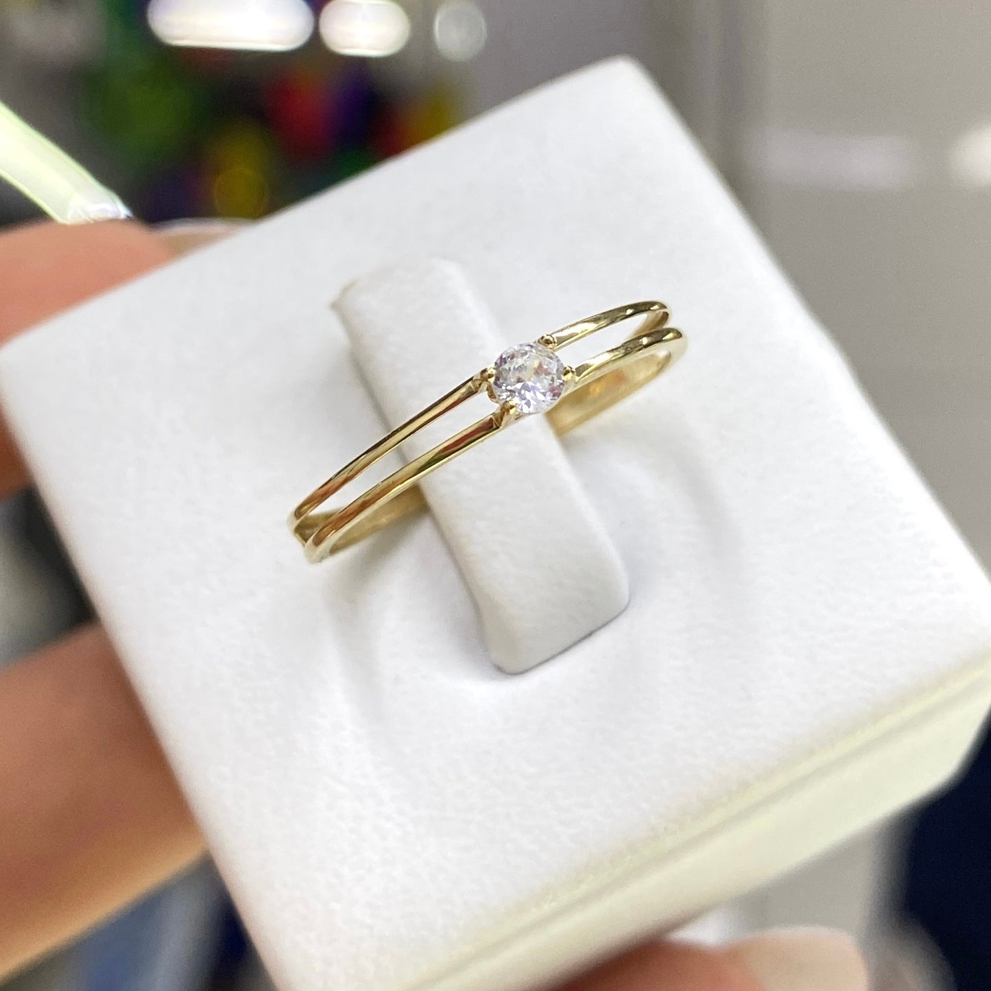 Anillo Solitario - Oro 18K