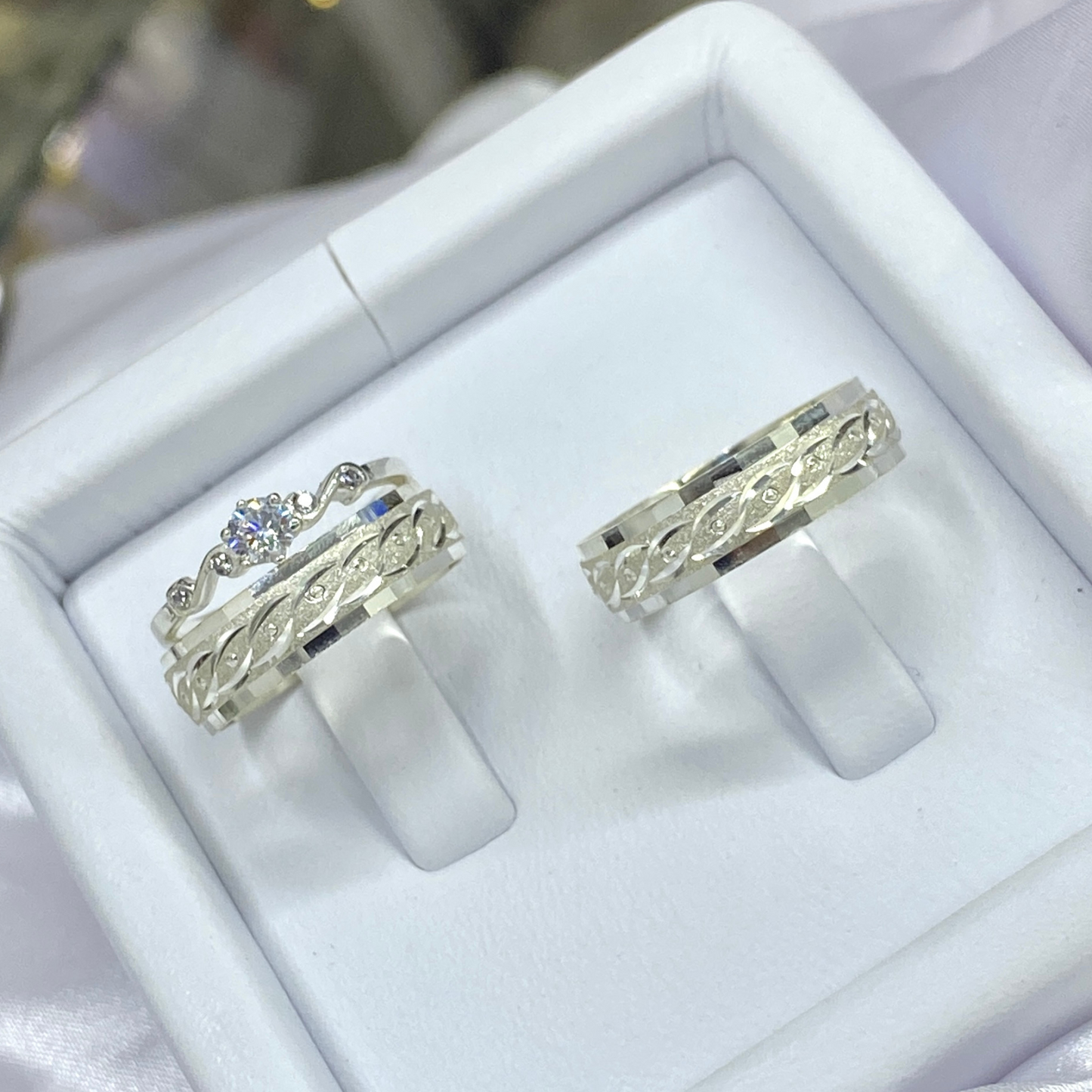 Trío de Argollas Plata Ley 925 con Grabado – Edición Especial