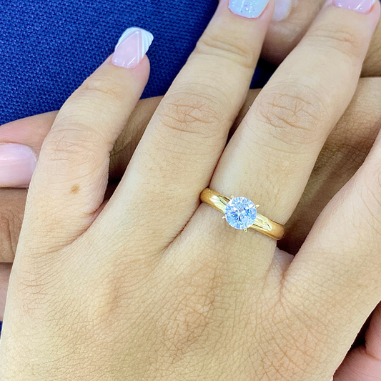 Anillo Solitario en Oro 18K