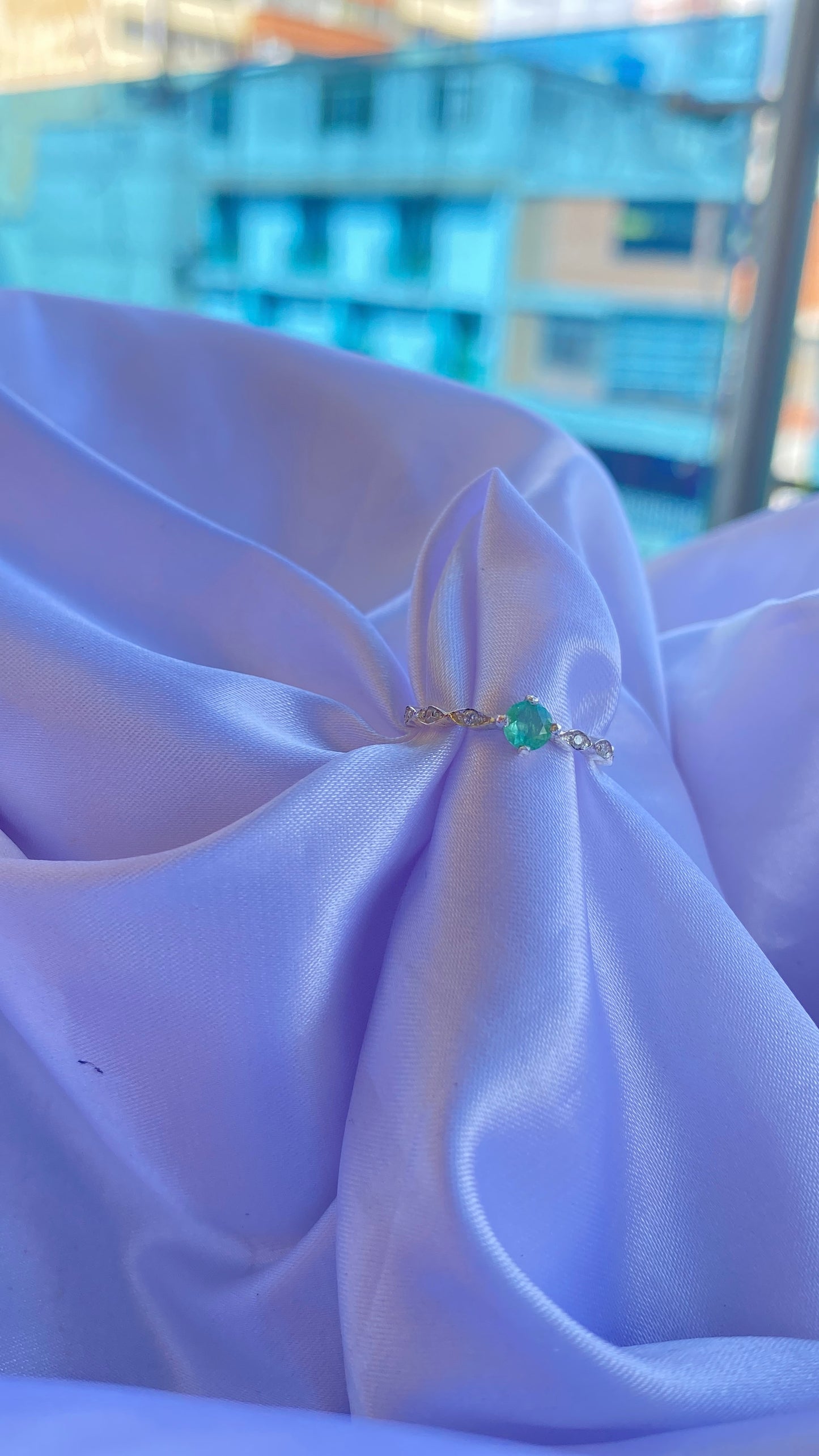 Anillo Plata ley 925 esmeralda