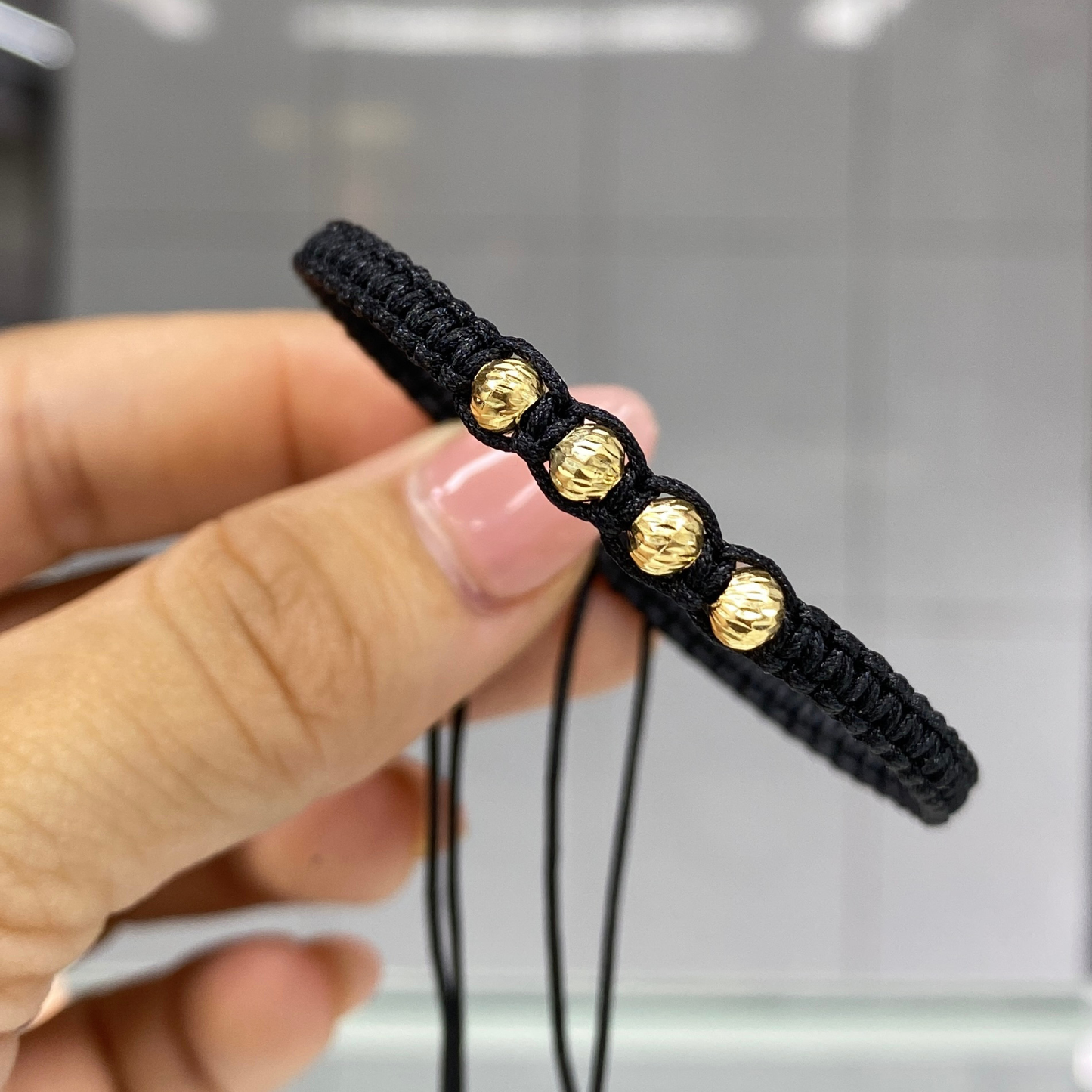 Pulsera Balines y Neopreno Oro 18k