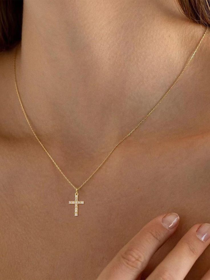 Cadena Cruz oro 18k