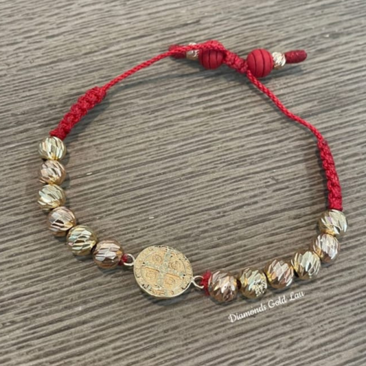 Pulsera San Benito en oro 18K – Protección y estilo