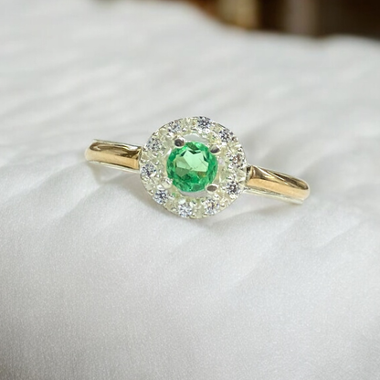 Anillo Esmeralda Plata Oro 925
