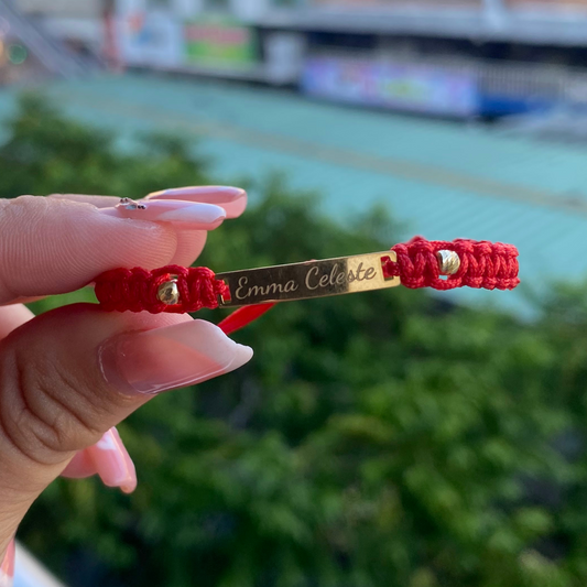 Pulsera Placa en Oro 18K   - Grabado Personalizado