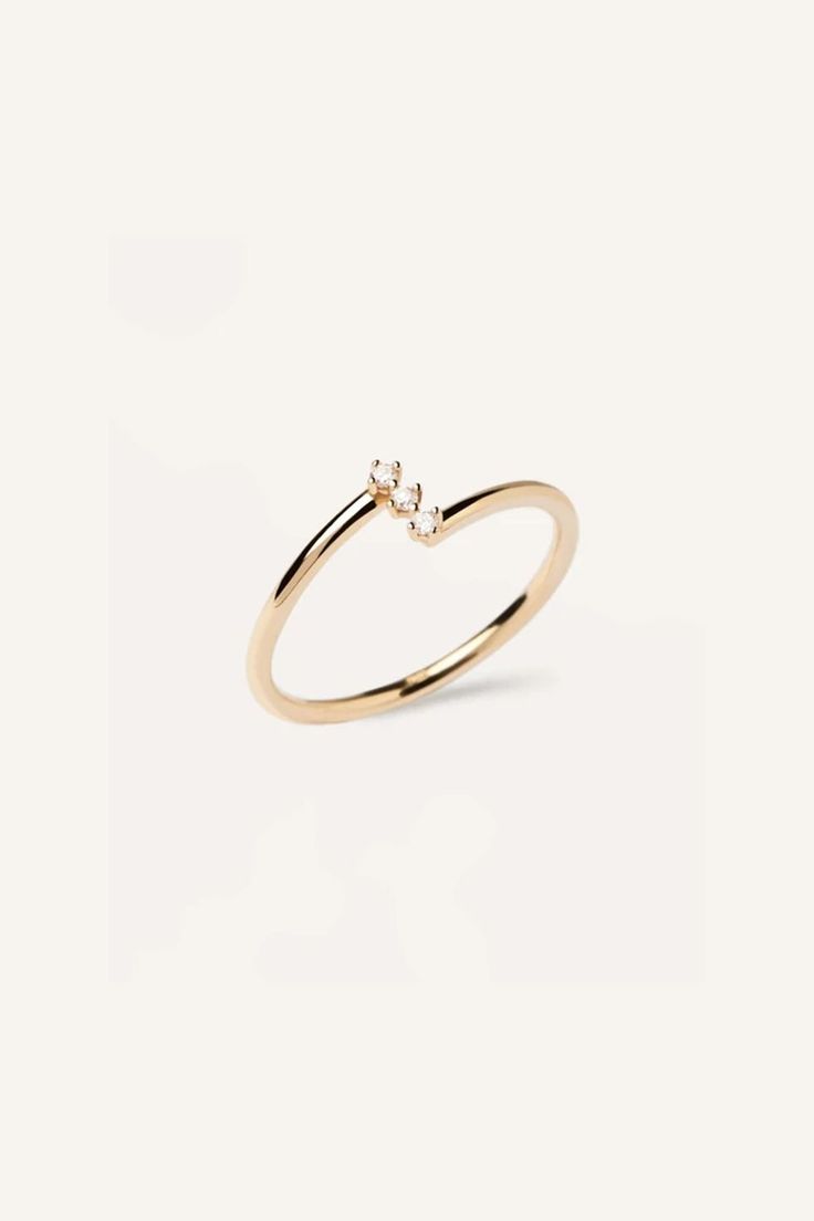 Anillos Tres Piedras Oro 18K