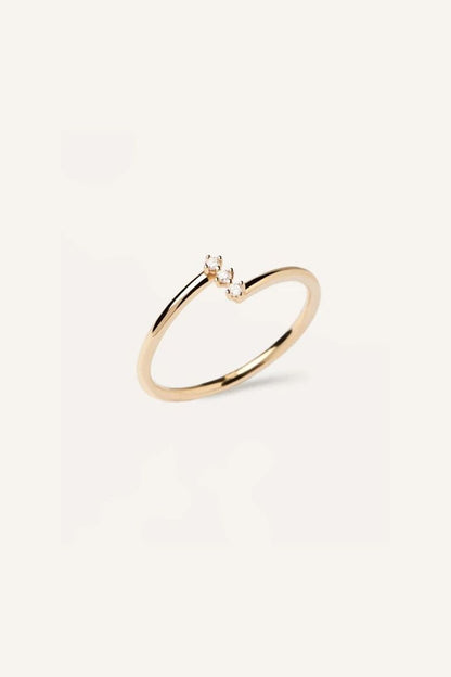 Anillos Tres Piedras Oro 18K