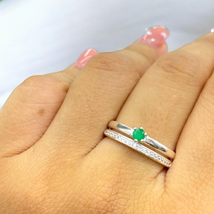 Anillo Esmeralda Plata Oro 925