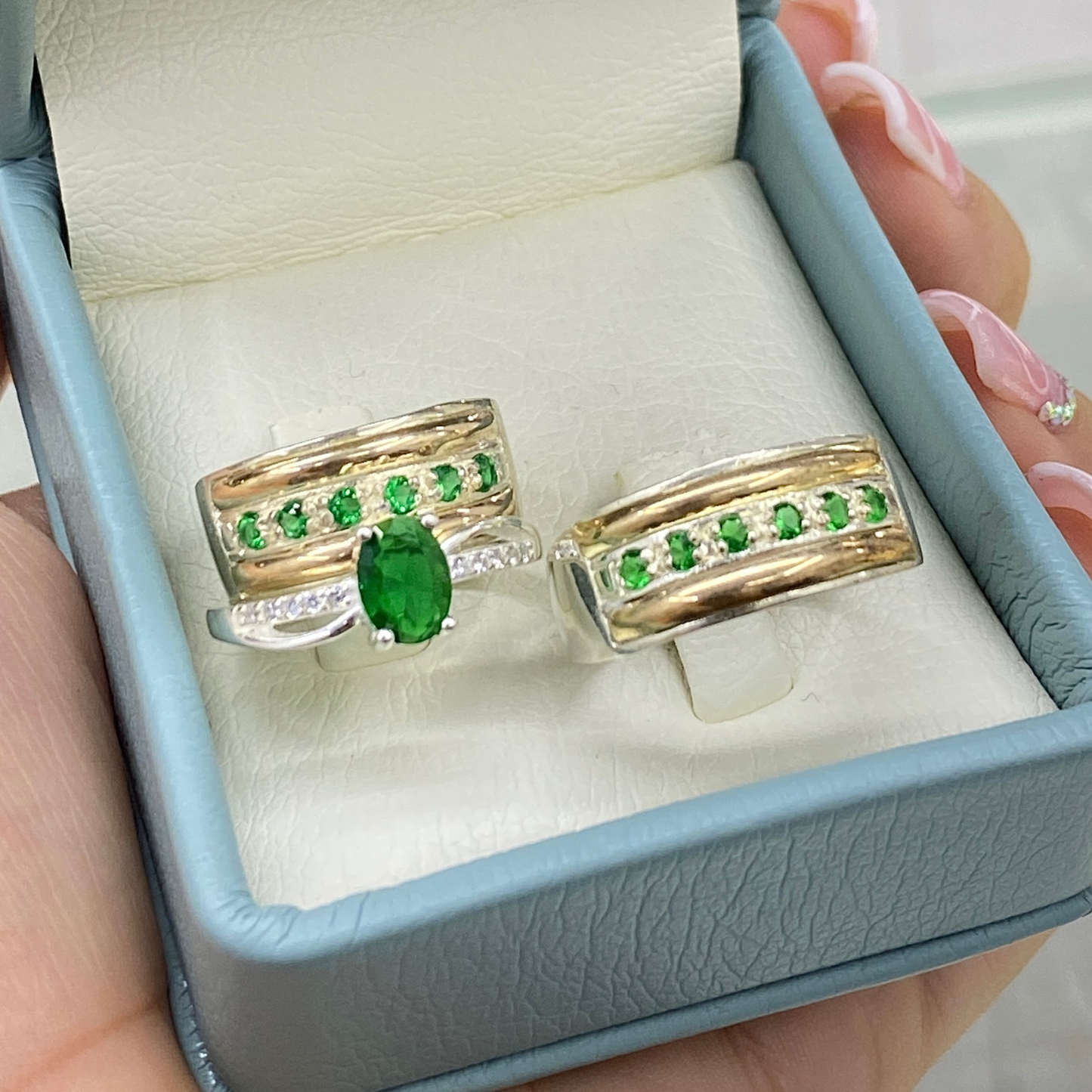 Trio de Argolla y Anillo Oro Plata 925 – Grabado y Estuche Incluidos