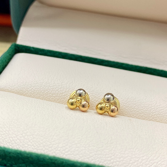 Aretes Tres Oros 18k