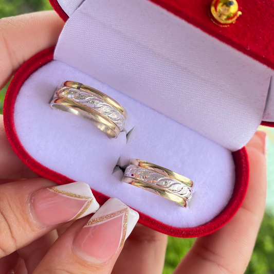 Argollas en Plata 925 con Enchape de Oro – Grabado y Estuche Incluidos