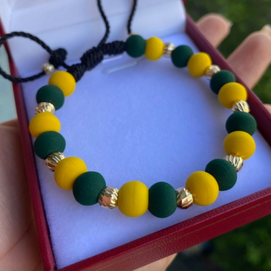 Pulsera en Oro 18K con balines y neoprenos de colores – Estilo moderno y vibrante