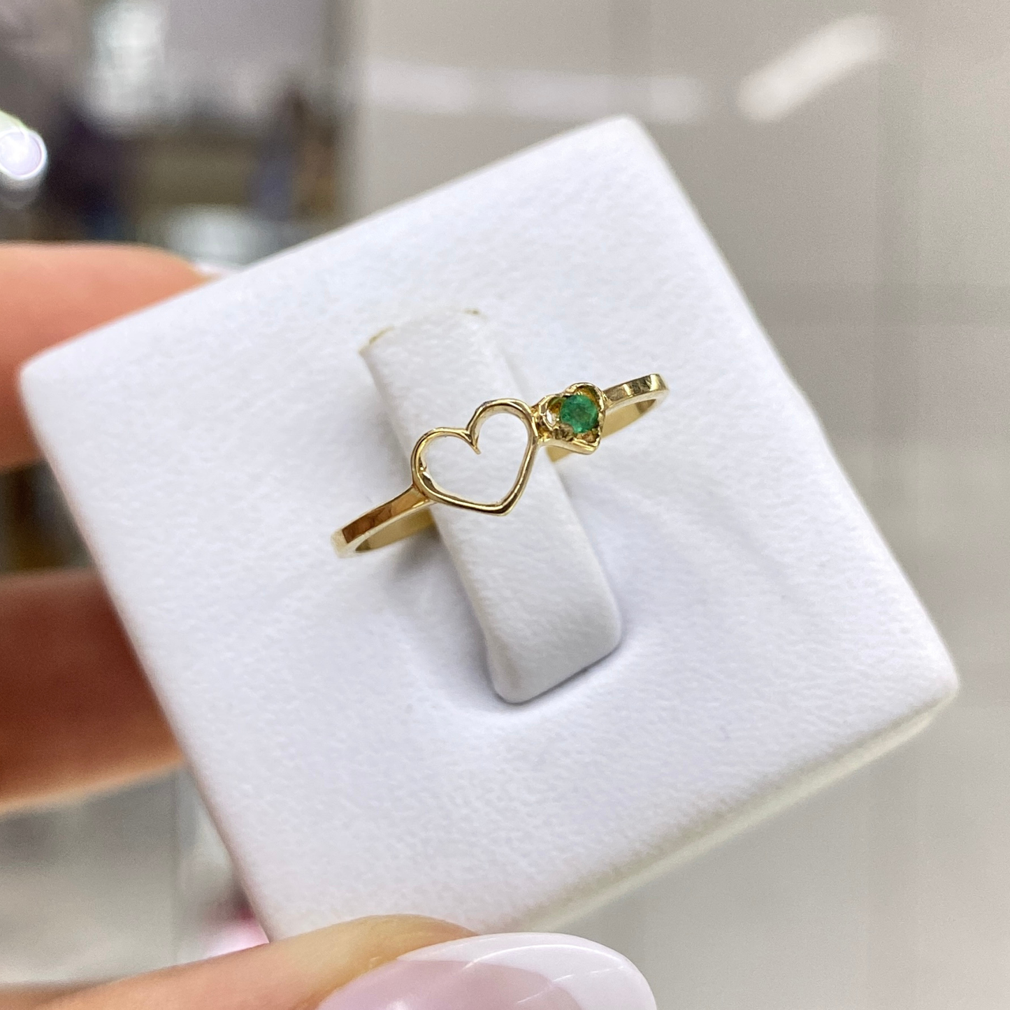 Anillo Corazón Esmeralda