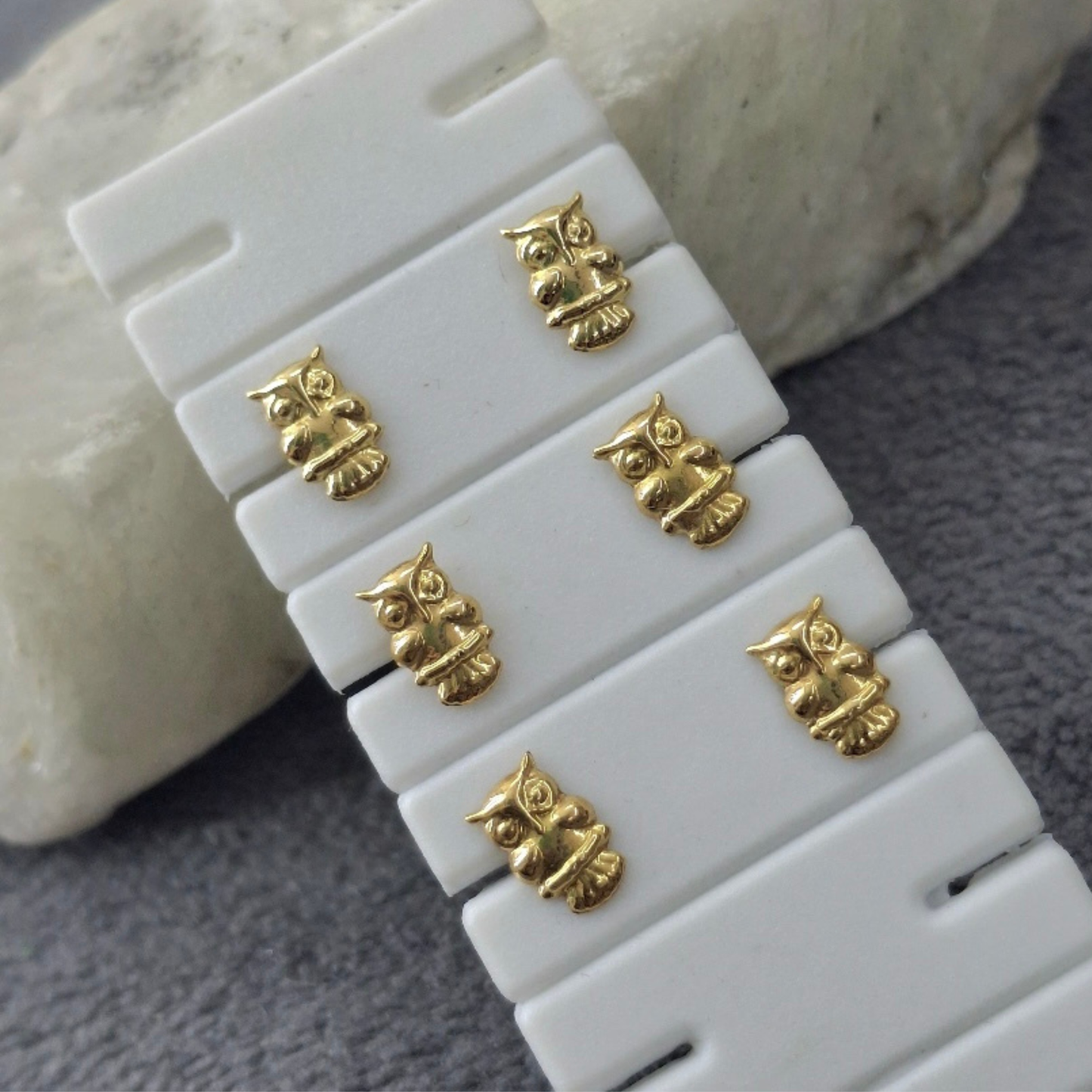 Aretes Búho  Oro 18K