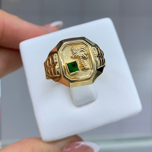 Anillo Palma  Quimbaya / 3,85 gr / Circones Oro 18K