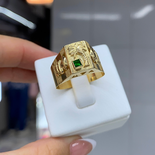 Anillo Palma  Quimbaya / 4,65 gr / Circones Oro 18K