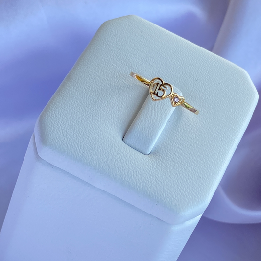 Anillo Quinceañera Oro 18K