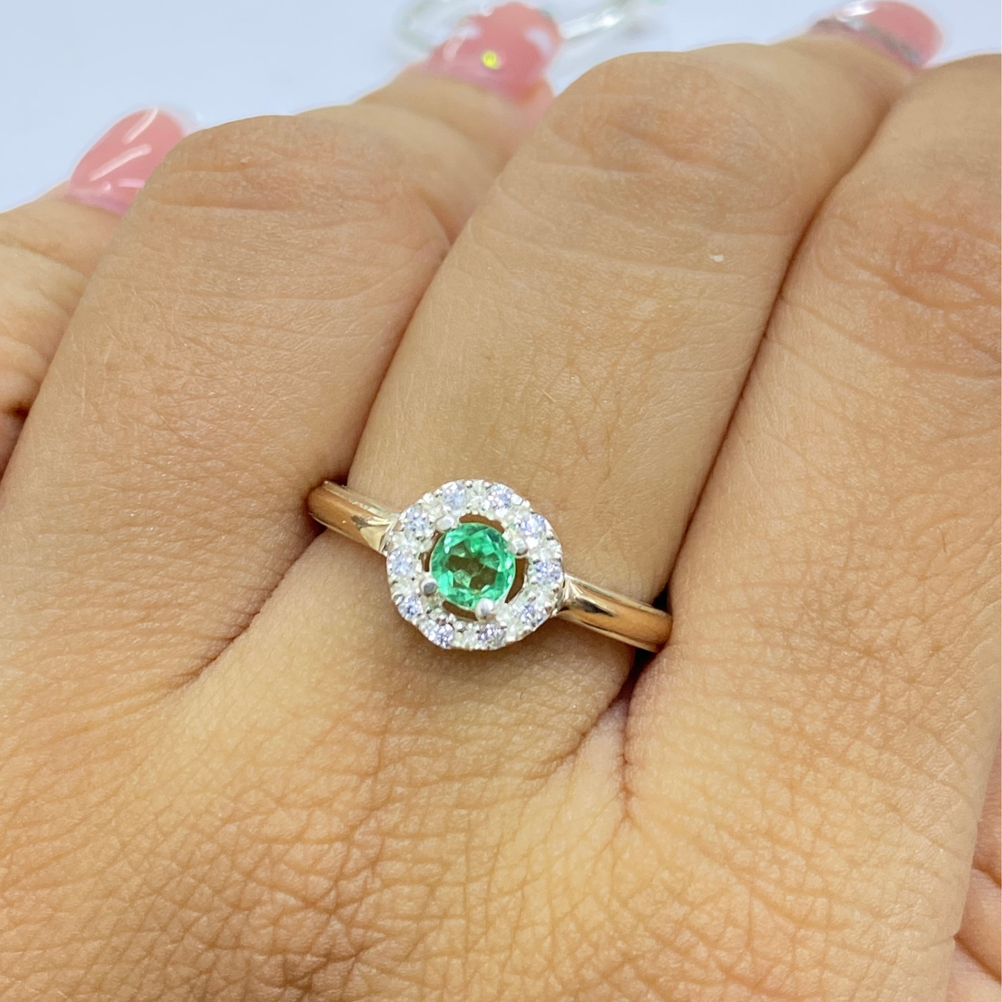 Anillo Esmeralda Plata Oro 925