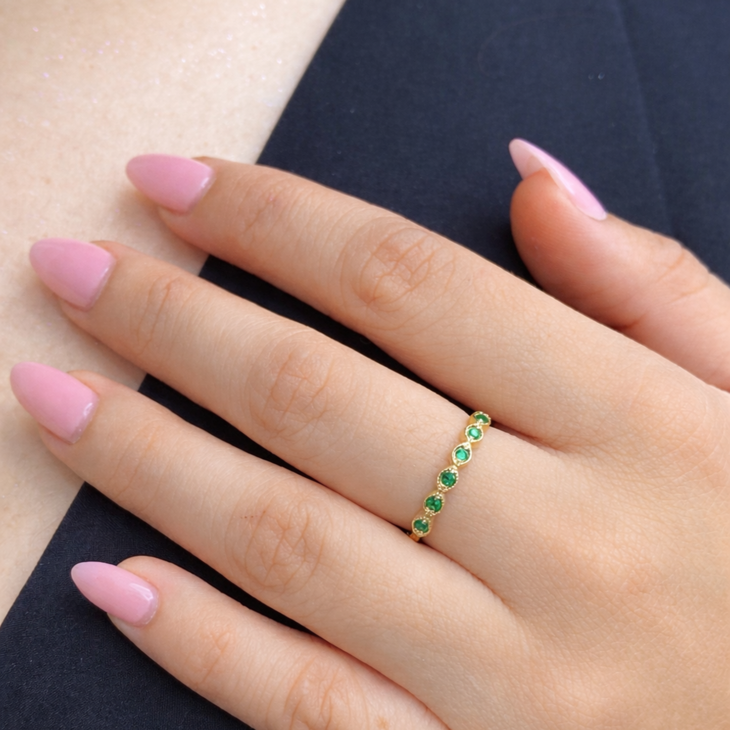 Anillo Camino Verde Oro 18K
