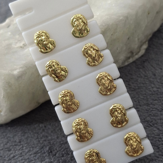 Aretes Cristo  Oro 18K
