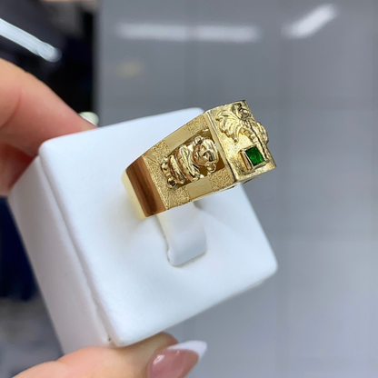 Anillo Palma  Quimbaya / 4,65 gr / Circones Oro 18K