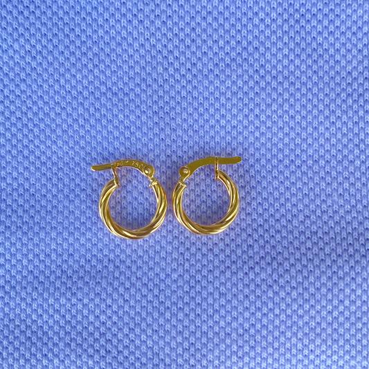 Candongas Entorchadas Oro 18k – Brillo y estilo único