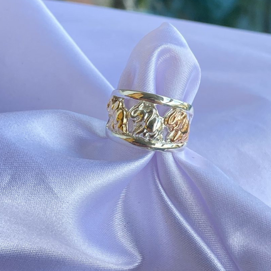 Anillo Tres Oros Plata 925