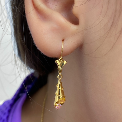Aretes Lágrimas oro 18K – Impacto y elegancia en cada detalle 1.21 gr