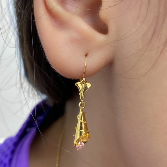 Aretes Lágrimas oro 18K – Impacto y elegancia en cada detalle 1.21 gr