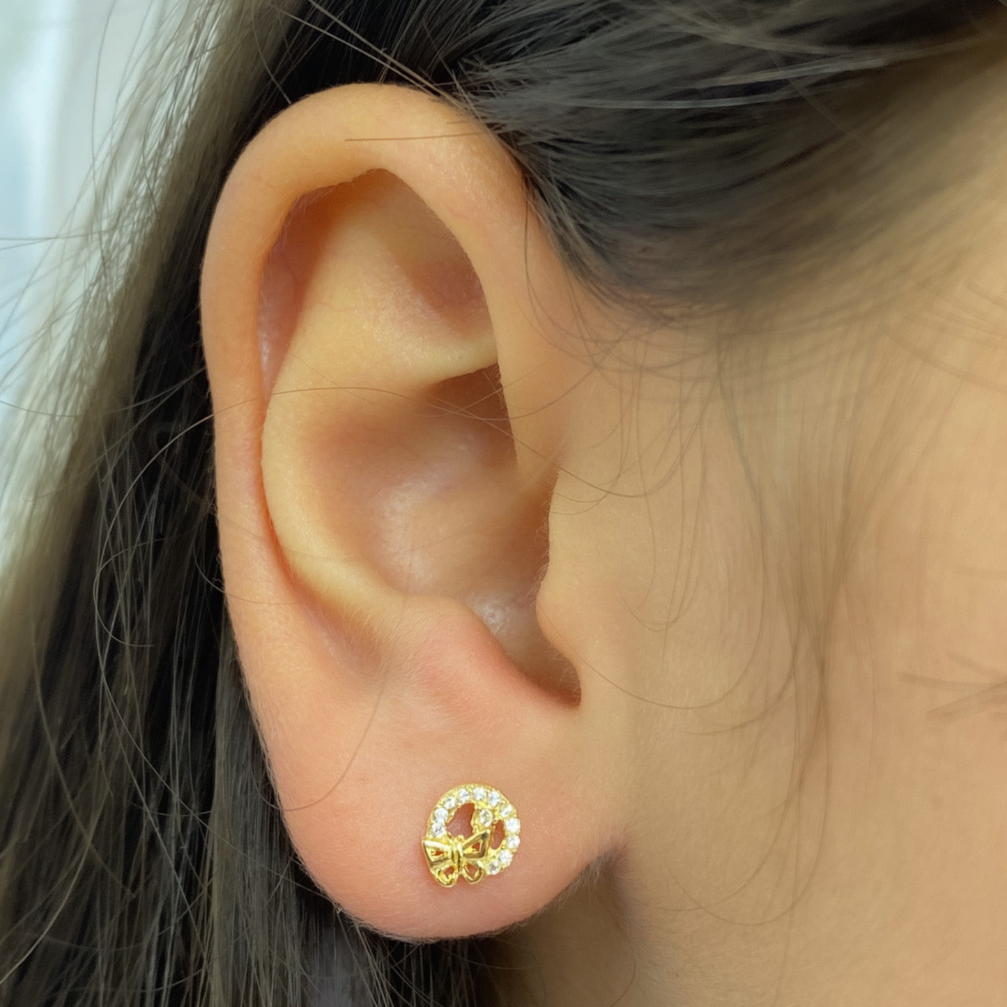 Aretes Mariposa - Oro 18K
