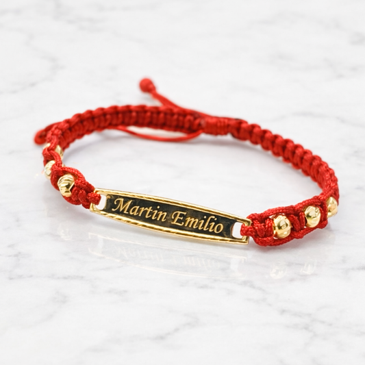 Pulsera Placa en Oro 18K   - Grabado Personalizado