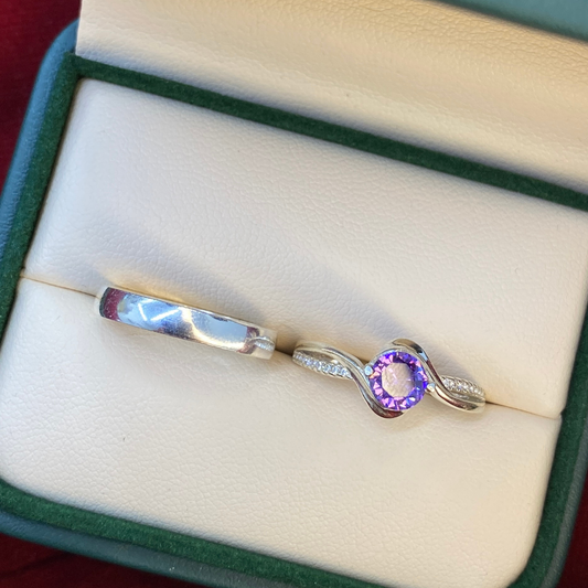 Set de Argolla y Anillo Plata 925 – Grabado y Estuche Incluidos