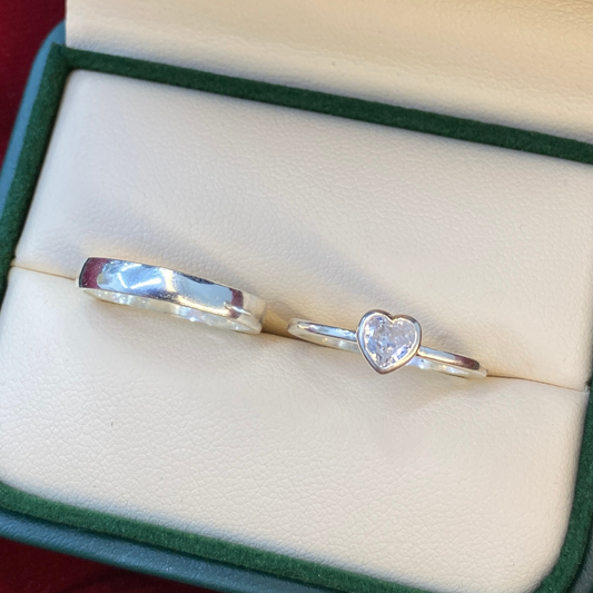 Set de Argolla y Anillo Plata 925 – Grabado y Estuche Incluidos