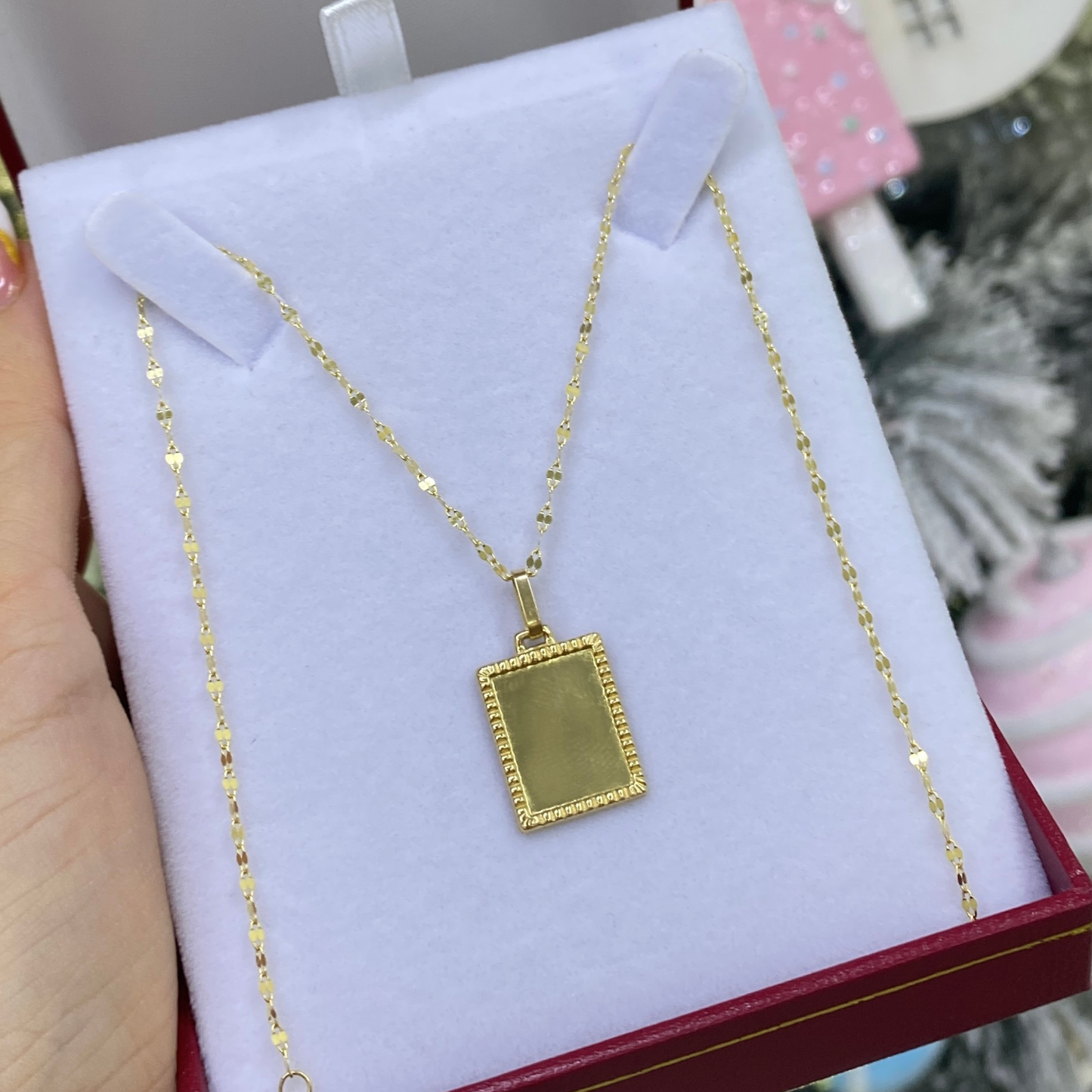 Cadena Placa - Oro 18K