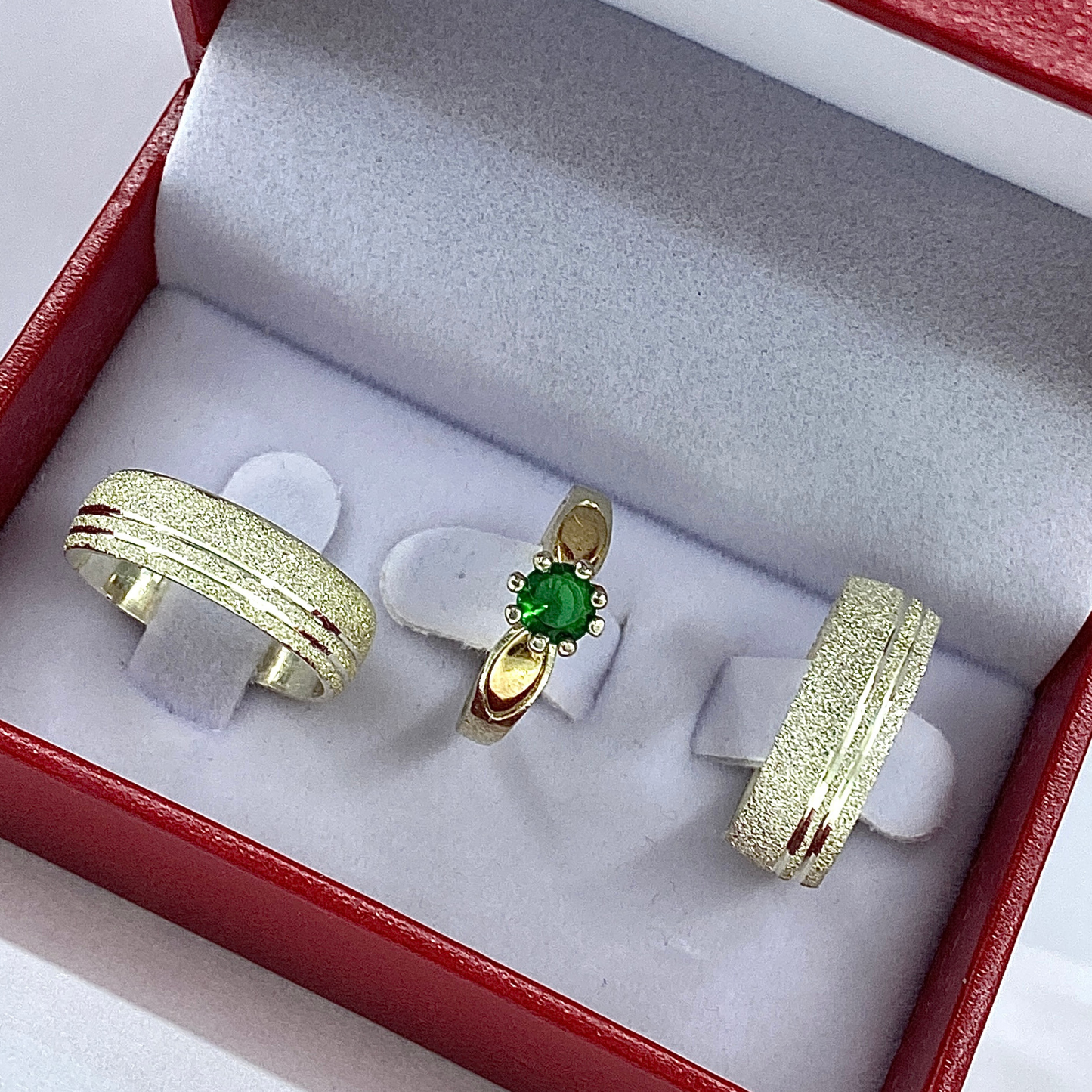 Trío de Argollas Plata Ley 925 con Grabado – Edición Especial